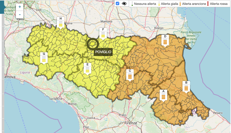 Allerta meteo ER 5 maggio 2019