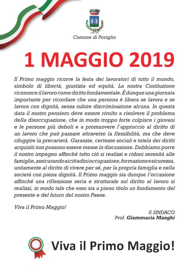 Manifesto Primo Maggio 2019 Poviglio