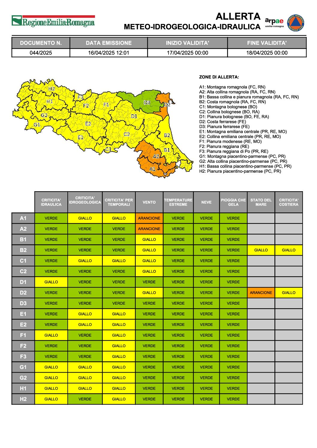Leggi: «ALLERTA METEO VALIDA FINO AL 18/04/2025»