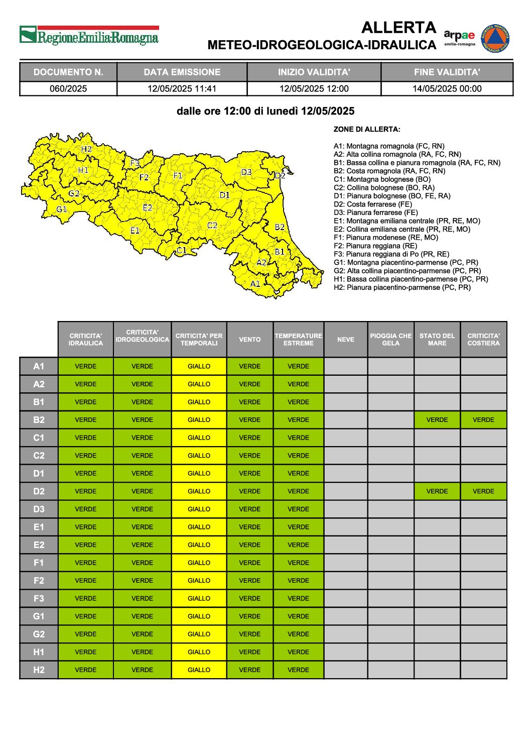 Leggi: «ALLERTA METEO VALIDA FINO AL 14/05/2025»