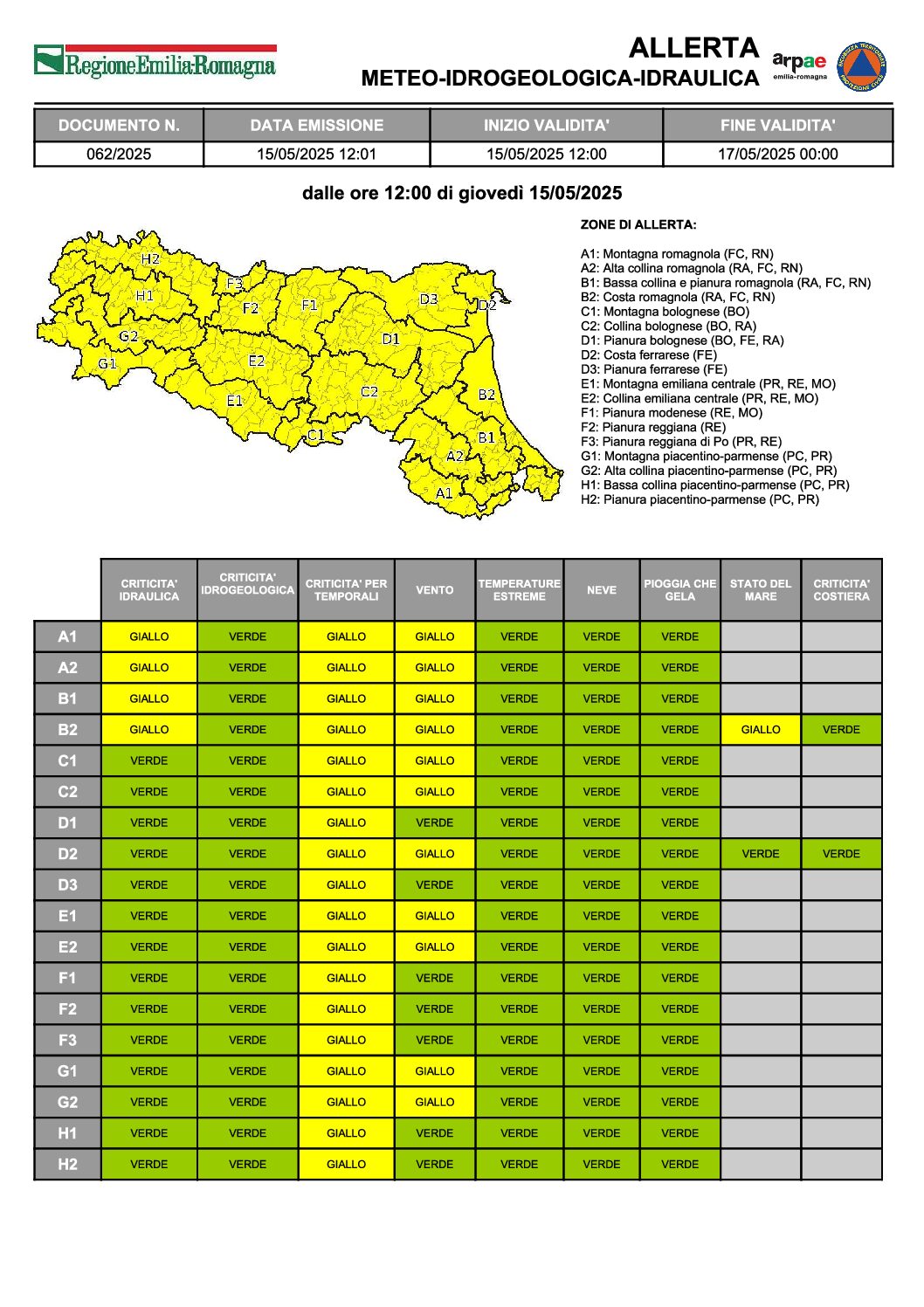 Leggi: «ALLERTA METEO VALIDA FINO AL 17/05/2025»